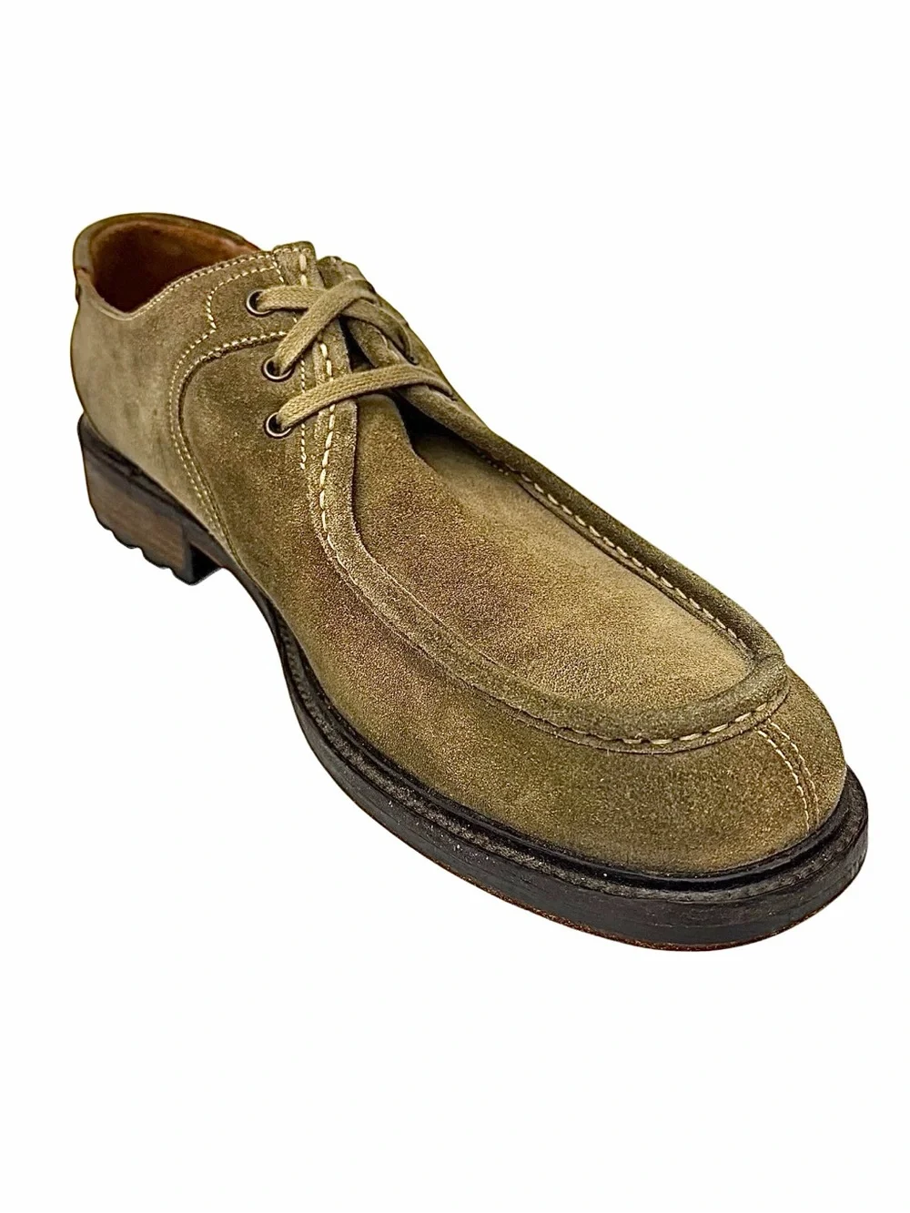 Mike Konos Tan Suede Derby Shoes Italy Men’s 13M Dress Casual Made In Italy